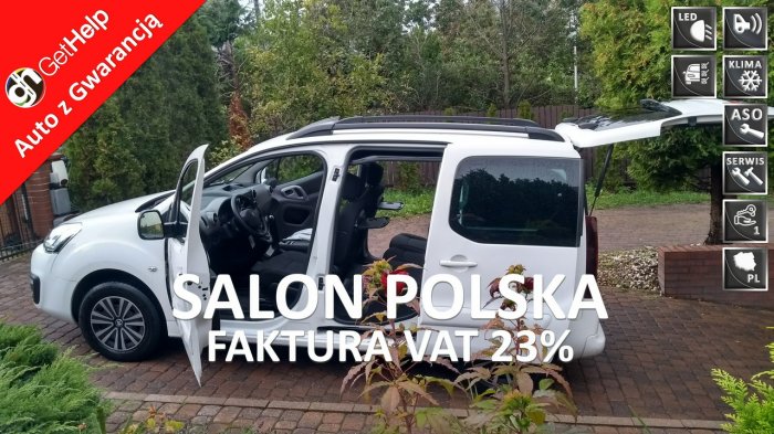 Peugeot Partner Multispace 37 netto Salon PL Ledy 1 WŁ. F.VAT23% 1Rej.2017 Po serwisie II (2008-)
