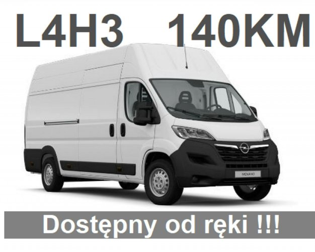 Opel Movano L4H3 140KM Tempomat  Drzwi 270st Dostępny od ręki  1681 ZŁ