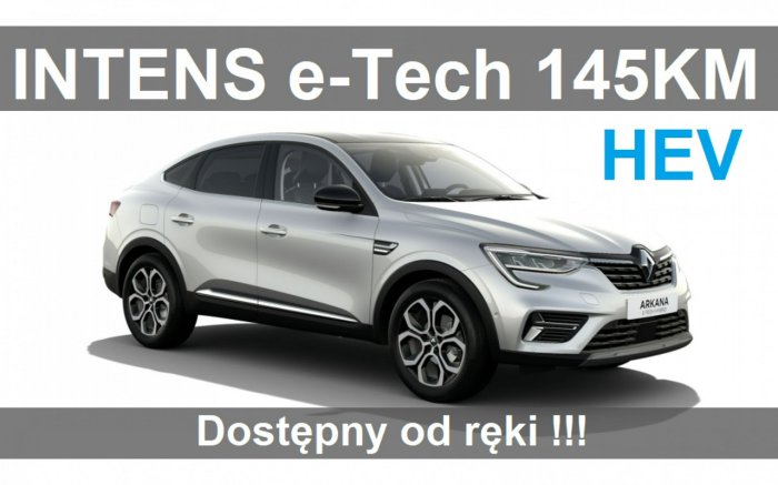 Renault Arkana Hybryda 1,6 145KM HEV  Intens e-Tech Easy Parking Zimowy odręki 1630zł
