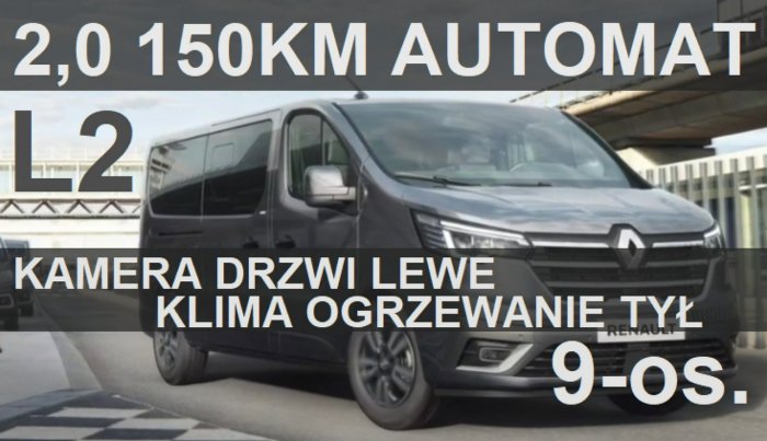 Renault Trafic L2 150KM 2,0 Duży Ekran Kamera Realizacja styczeń 2023- rata 1881zł III (2014-)