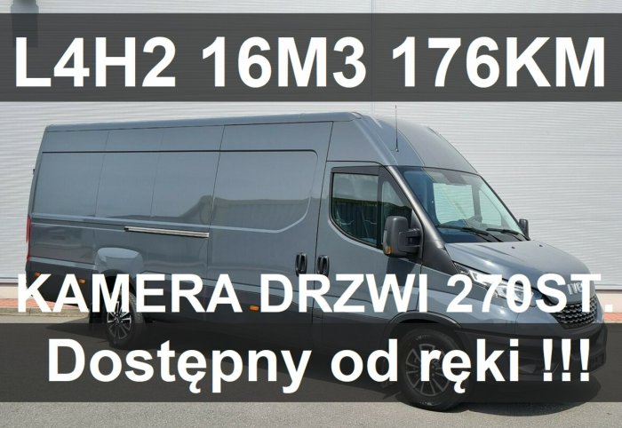 Iveco Daily 35S18 H 16m3  L4H2  176KM Amort. fotel KameraDrzwi 270 Dostępny od ręki 2536zł