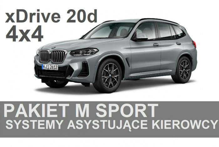 BMW X3 xDrive 20d 190KM Pakiet M Systemy asystujące kierowcy Refl. Led 3017zł G01 (2017-)