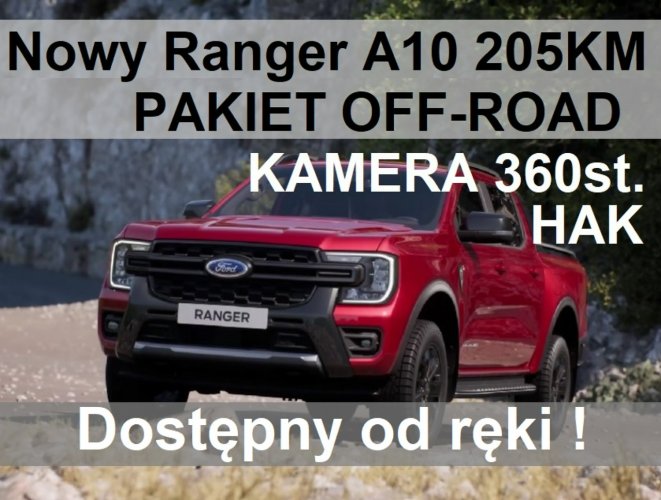 Ford Ranger Nowy Ranger Limited 2,0 205KM 4x4 OFF-ROAD Kamera 360 -3166zł Od ręki III (2012-)