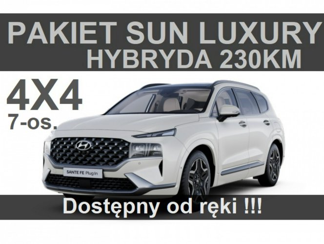 Hyundai Santa Fe Hybryda 4X4 230KM 7-osob. Sun Luxury Panorama Dostępny od ręki -3157zł generacja IV