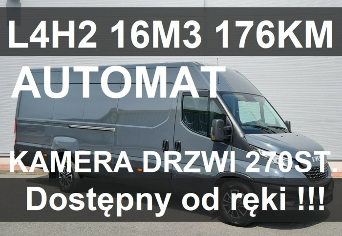 Iveco Daily 35S18 H 16m3  L4H2  176KM Hi-Matic Amort. fotel Kamera Drzwi 270ST. - 2647zł
