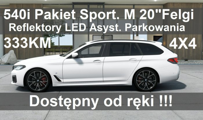 BMW 540 540i xDrive Pakiet sport M Adapt. Led Hifi Harman Pamięć fotel 3948 zł G30 (2017-)