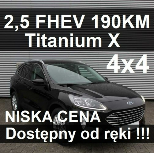 Ford Kuga Titanium X 2,5 Hybryda 4x4 Felgi 19" Fotel styl sport Kamera 1910 zł II (2012-)