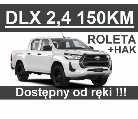 Toyota Hilux DLX 2,4 150KM 4X4 Roleta skrzyni Hak Tempomat Dostępny od ręki 1954 zł VII (2005-)