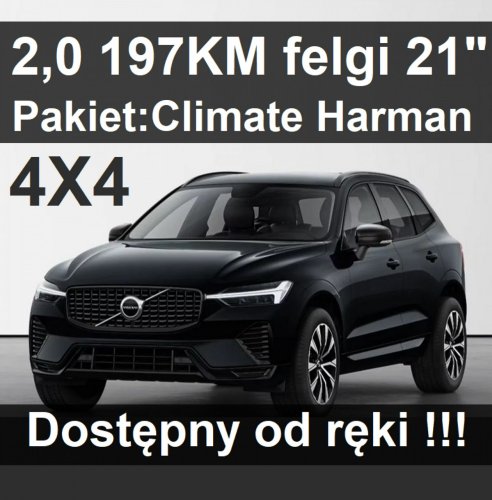 Volvo XC 60 2,0 197KM 4x4 Plus Pakiet Climate Pakiet Harman Niska Cena 3187zł II (2017-)