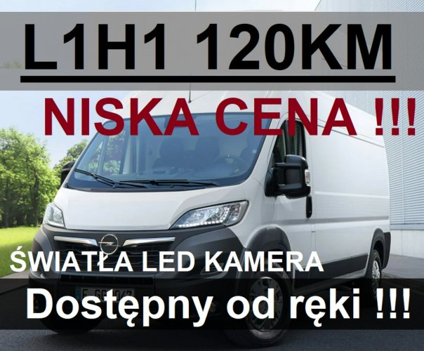 Opel Movano L1H1 120KM Kamera Martwe Pole Światła LED Fotel amort. 1488 zł