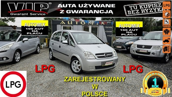 Opel Meriva 1,6 z LPG! Kamera cofania, Android, N.Rozrząd, Klima, 2Xkoła/ ZAMIANA I (2002-2010)