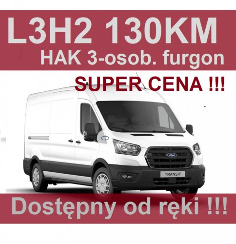 Ford Transit L3H2 130KM Hak Furgon Super Niska Cena Dostępny od ręki ! 1804 zł
