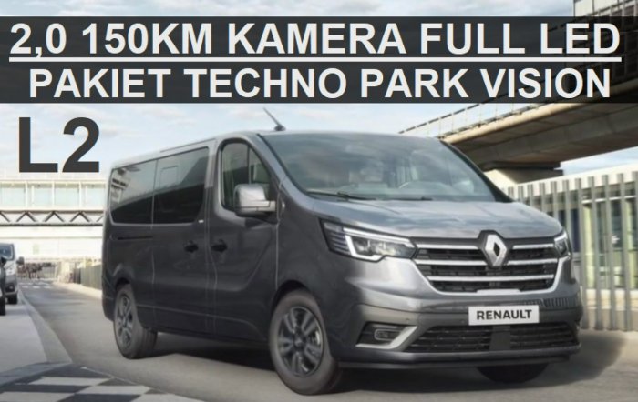 Renault Trafic L2 150KM 2,0  Klima tył  Full Led DużyEkran Kamera Ciemne szyby 2218zł III (2014-)