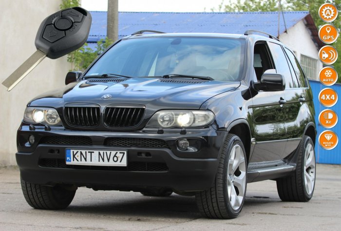 BMW X5 2004r. 3.0 Diesel 217KM SKÓRY bananowe 20 FELGI NAVI Pełen FULL ZAMIAN E53 (1999-2006)