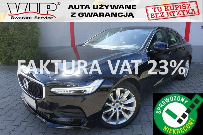 Volvo S90 2,0D Ledy Navi Skóra Alu HeadUp Faktura VAT23% Krajowy VIP Gwaran II (2017-)