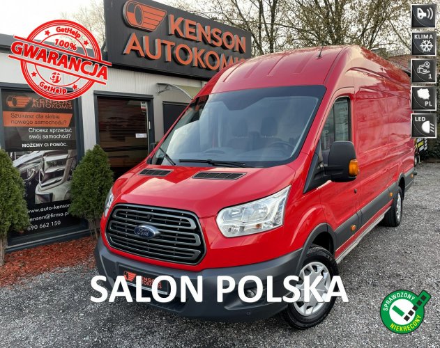 Ford Transit L4H3, Polski Salon, Bezwypadkowy, Klimatyzacja, LED