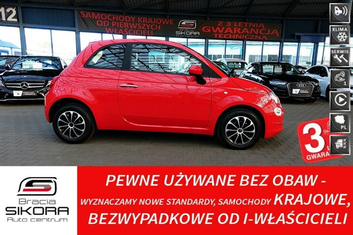 Fiat 500 3Lata GWARANCJA I-wł Kraj Bezwypadkowy PARKTRONIC 9XAirbag 1.2i IDEAŁ I (2007-)