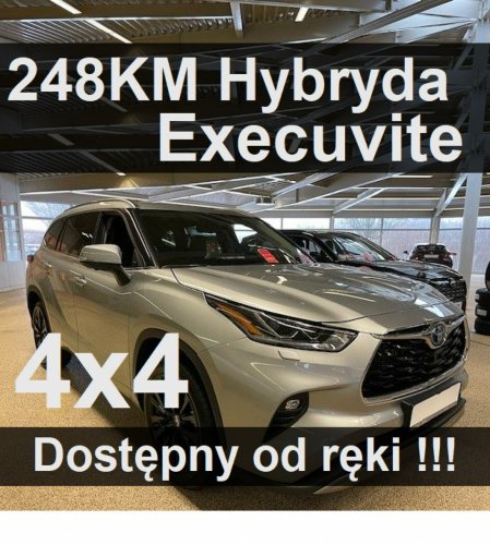 Toyota Highlander Hybryda Executive 248KM Kamera 360 Super Cena Dostępny od ręki  3243zł III (2013-)