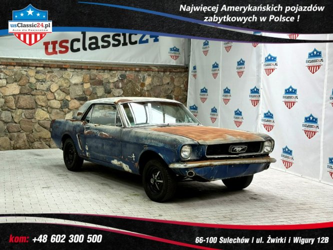 Ford Mustang Coupe 1965 v8 289 zdrowa baza do odnowienia niebieski wnętrze Pony I (1964-1968)