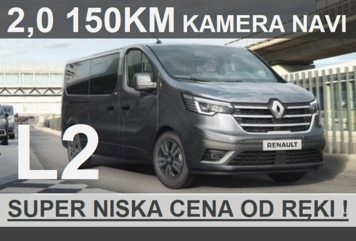 Renault Trafic L2 150KM 2,0  Full Led DużyEkran Kamera Ciemne szyby Od ręki !! 2189zł III (2014-)