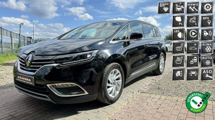 Renault Espace 1.6dci automat półskory hak park tronik ledy bezwypadkowy masaże V (2015-)