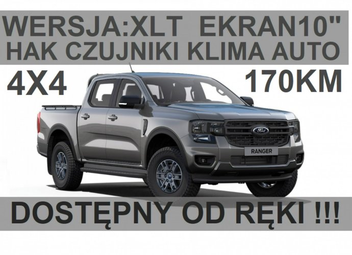 Ford Ranger Nowy Ranger XLT 170KM 4x4 Duży Ekran Hak od reki !  Niska Cena 2137 zł VI (2022-)