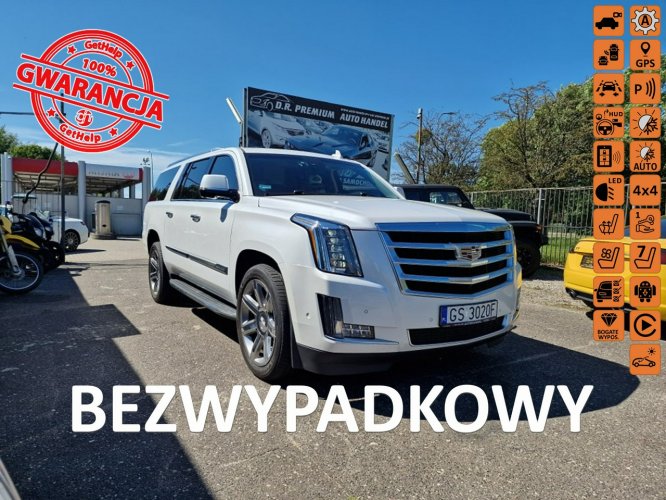 Cadillac Escalade 6.2 Benzyna V8 410 KM, 4x4, DVD, 3 Monitory, Full LED, Kamery 360, Hak IV (2015-)