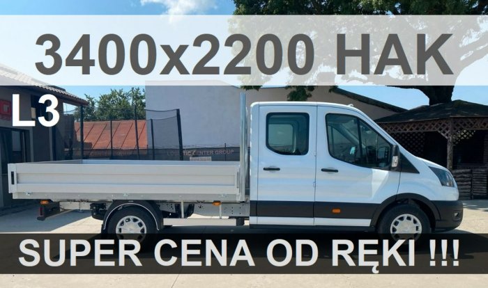 Ford Transit Skrzynia 3400 X 2200 130KM Hak. 6-os. 130KM Niska Cena od ręki 1783zł