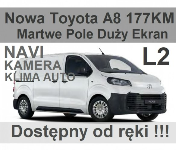 Toyota ProAce Nowy 8A 177KM 2-os. Active Kamera Czujniki Dostępny od reki  1944zł