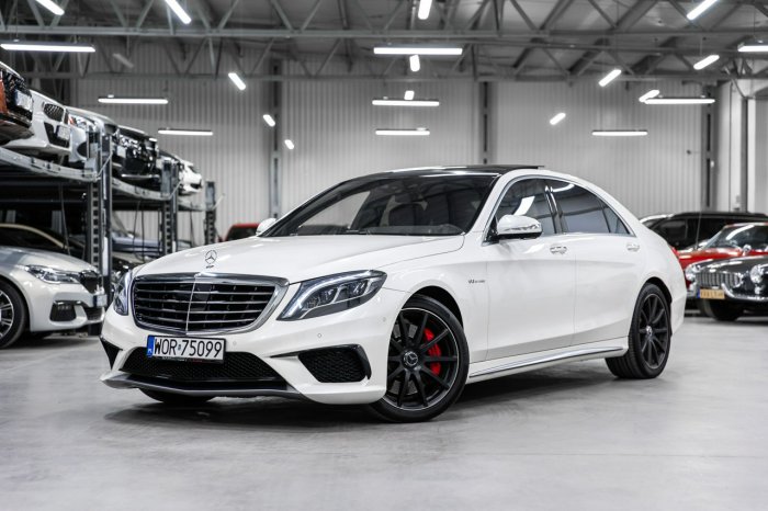 Mercedes S 63 AMG 4Matic Long 5.5 V8 585 KM. Designo Biel Diamentowa. 48 tys km! W222 (2013-)