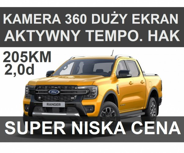 Ford Ranger Nowy Ranger Wildtrak 205KM 4x4 Rolera Kamera 360 Niska Cena 2561 zł VI (2022-)