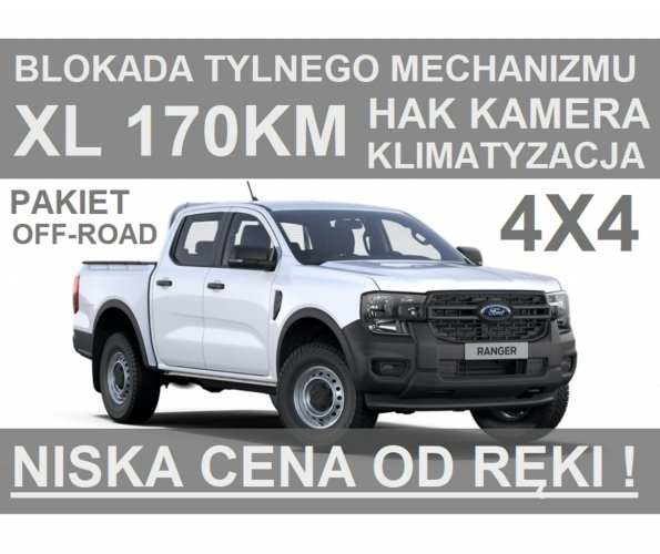 Ford Ranger 4x4 170KM XL Kamera Hak Blokada Mechanizmu Od ręki ! Tani ! 1933 zł VI (2022-)