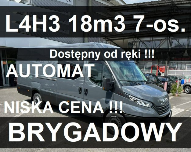 Iveco Daily 35S18 H 18m3 L4H3 Brygadowy 7-os. Automat 176KM Zbiornik 100l Od ręki 2702zł