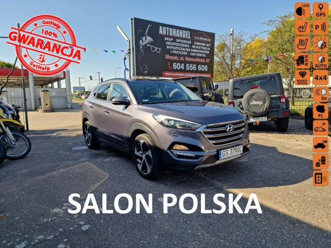 Hyundai Tucson 2.0 CDTI 185 KM, 4x4, Kamera, Bluetooth, Navi, LED, Xenon, Skóra, FULL III (2015-2020)