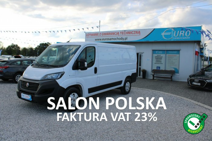 Fiat Ducato F-vat, 3-osobowy, Elektryk, L2h1 Salon polska, 122HP