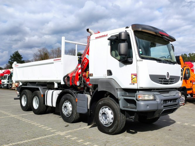 Renault Kerax 32.450DXI 8x4 HDS Fassi F170A.23 + WYWROTKA HYDROBURTA Kabina Sypialna Mocny HDS Zadbany Sprawny Super Stan !!!