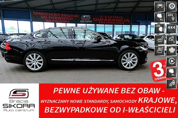 Volvo S90 INSCRIPTION+Kamera 360 4x4 3Lata GWAR I-wł Kraj Bezwypa D5 235KM F23% II (2017-)