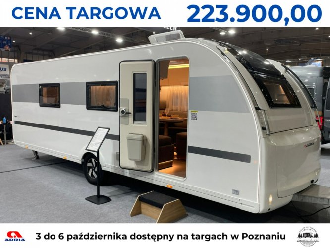 przyczepy kempingowe Adria Alpina 663 HT NOWA 4OS FV23% WARSZAWSKIE CENTRUM CARAVANINGU OD. Bogate wyposażenie, duża łazienka, klima, ogrzewanie ALDE, Adria Mach