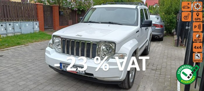 Jeep Cherokee 2.8 CRD Limited, 200 KM,4x4, bezwypadkowy, automat, f-ra VAT 23% IV (2008-2013)