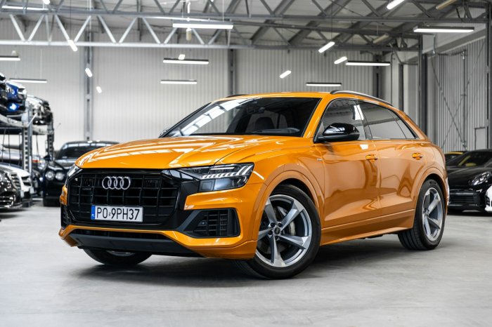 Audi Q8 55 TFSI. Bang Olufsen. Matrix. S-line. Salon Polska. Dragon Orange.