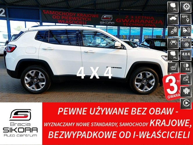 Jeep Compass ACC+El.Klapa 3Lata GWARANCJA I-wł Kraj Bezwypad 4x4 170KM LIMITED F23% II (2011-)