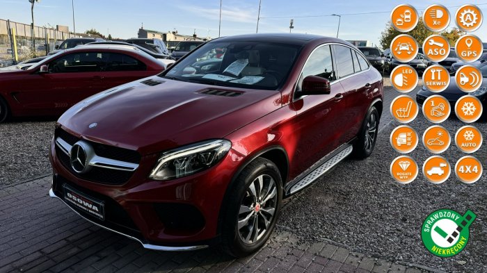 Mercedes GLE 350 Coupé AMG 4-Matic skóry pikowane Navi kamera panorama zamiana 1.rGwarn W166 (2015-2019)