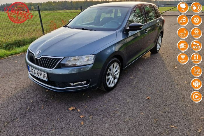 Škoda RAPID 1.0TSI 110KM 92tys.km. Style Polski Salon Bezwypadkowy PDC Gwarancja