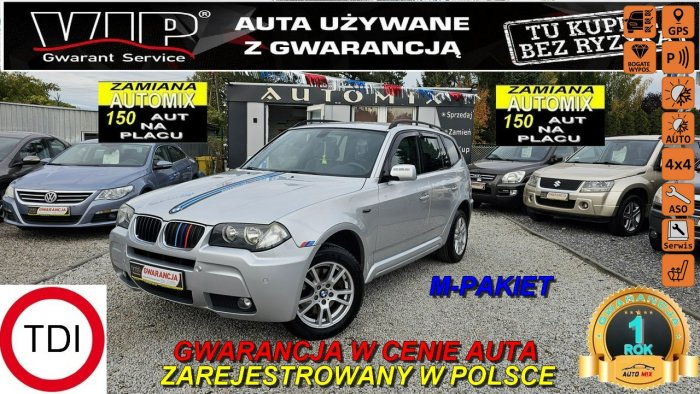 BMW X3 LIFT/M-Pakiet /4X4,SUPER STAN!Piękna skóra,Nawigacja,GWARANCJA,Zamiana E83 (2003-2010)