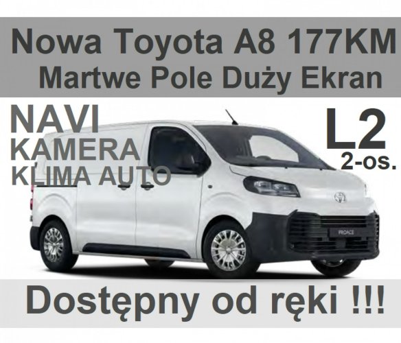 Toyota ProAce Nowy 8A 177KM 2-os. Active Kamera Czujniki Dostępny od reki  1904zł