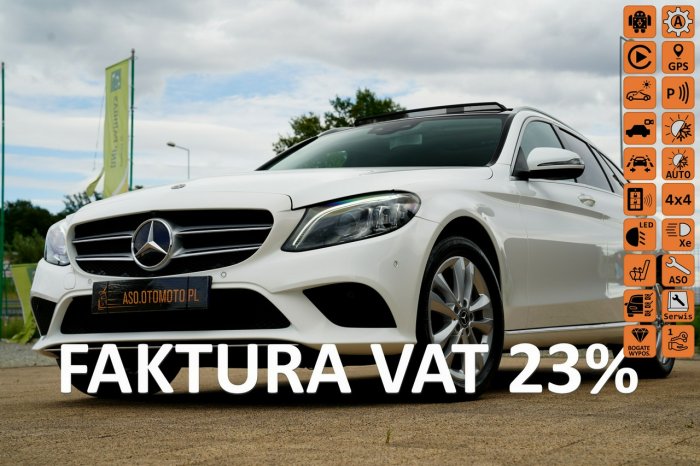 Mercedes C 220 MULTIBEAM LED skóra SZYBERDACH kamery 4 MATIC el.klapa grzane fotele W205 (2014-2021)