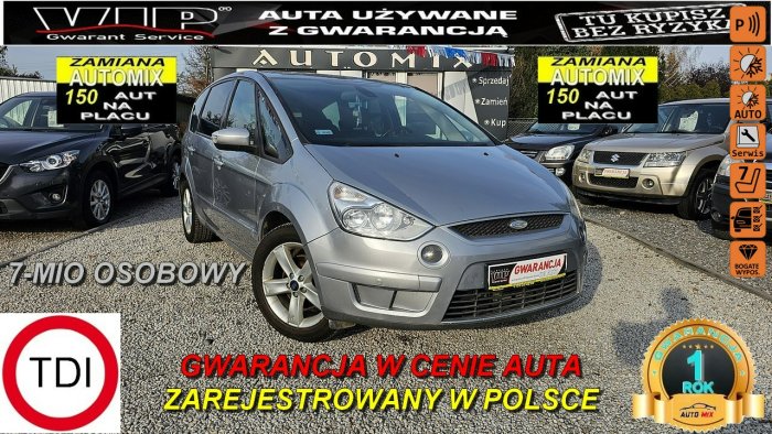 Ford S-Max 7- MIO OS! Super Wyposażenie / Mozliwa Zamiana * Gwarancja w cenie ! I (2006-2015)