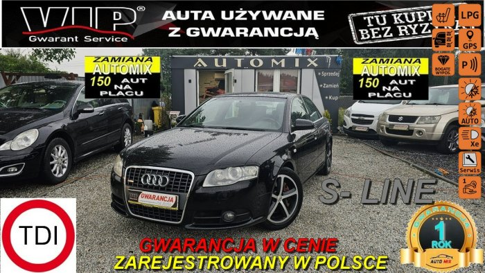 Audi A4 PEŁNY S-LINE ,SEDAN *2,0TDI 170 KM Zadbany GWARANCJA/ Możliwa zamiana B7 (2004-2007)