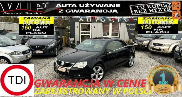 Volkswagen Eos Volkswagen Eos 2.0 TDI 2 KPL KÓŁ / Jasny Środek Gwarancja w cenie !