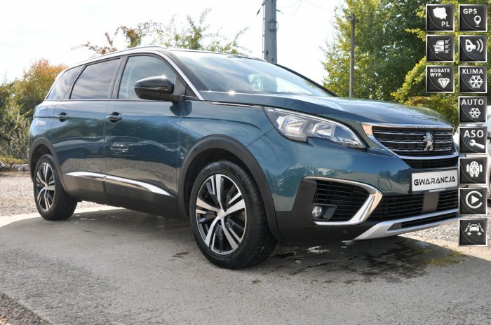 Peugeot 5008 nawi*asystent pasa ruchu*bluetooth*led*gwarancja*pół skóra*nowe opony II (2017-)